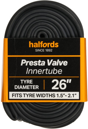 Halfords Presta Bike Inner Tube 26 inch x 1.5 inch - 2.1 inch
