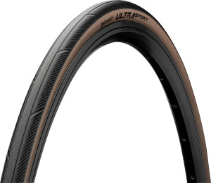Continental Ultra Sport III Folding Bike Tyre, Black/Brown 700x28c