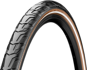 Continental Ride City Bike Tyre, Black/Brown 700x42c