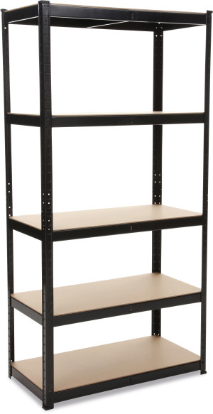 Halfords 5 Shelf Boltless Shelving Unit 175kg in Black