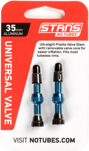 Stans NoTubes Universal Valve Stems, Presta, 35MM, BLUE