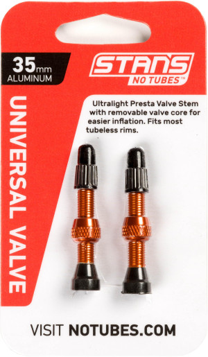 Stans NoTubes Universal Valve Stems, Presta, 35MM, ORANGE