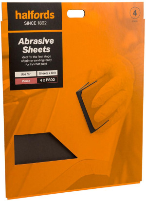 Halfords Wet & Dry 800 Grit Sandpaper x4