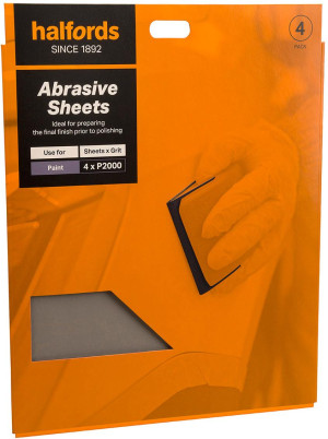 Halfords Wet & Dry 2000 Grit Sandpaper x4