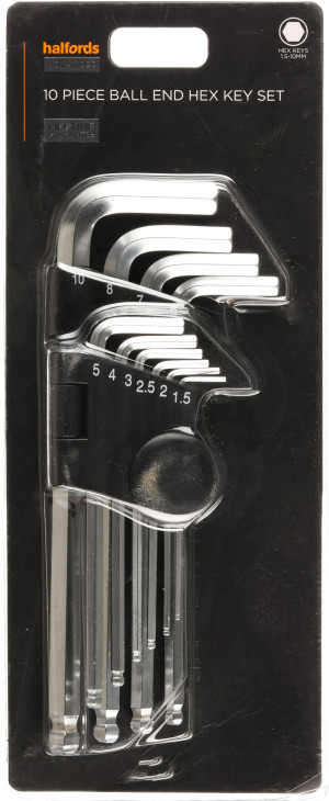 Halfords Advanced 10 Piece Ball End Hex Key Set