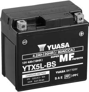 Yuasa YTX5L-BS Maintenance Free Motorcycle Battery