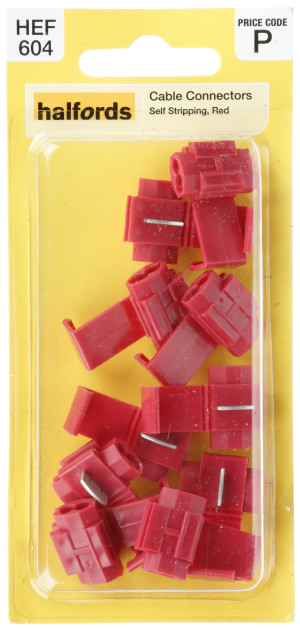Halfords Cable Connector Self Strip Red (HEF604)