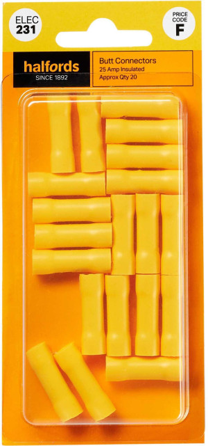 Halfords Butt Connectors 25 Amp Insulated (ELEC231)