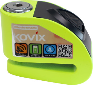 Kovix KD6 6mm 120db Alarm Disc Lock - Fluo Green