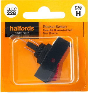 Halfords Illuminated Rocker Switch 16 Amp (ELEC228)