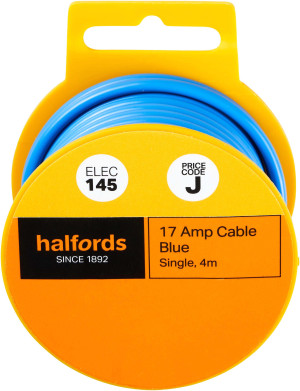 Halfords 17 Amp Cable Blue (ELEC145)