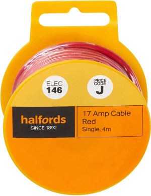 Halfords 17 Amp Cable Red (ELEC146)