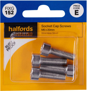 Halfords Socket Cap Screws M6 x 20mm (FIXG152)
