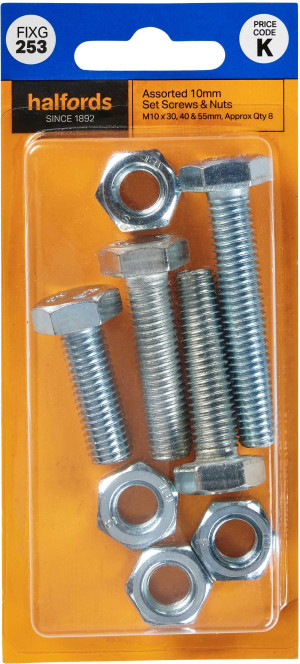Halfords Assorted Screws & Nuts M10 (FIXG253)