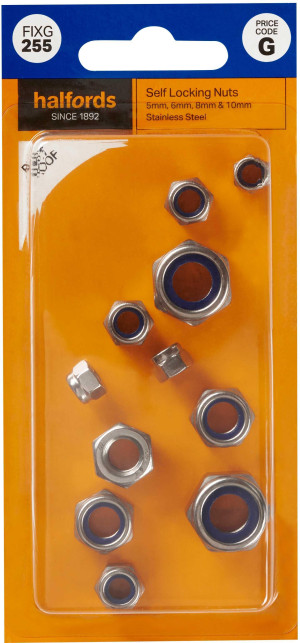 Halfords Assorted Self Locking Nuts (FIXG255)