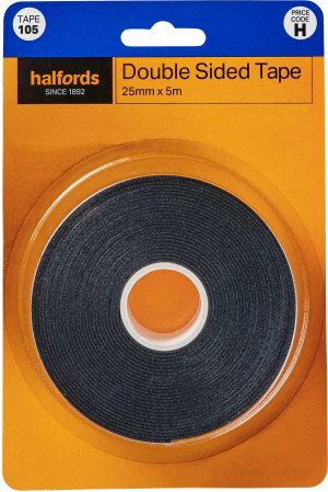 Halfords Double Sided Tape 25mm x 5m (TAPE105)