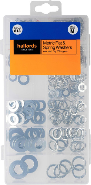 Halfords Assorted Flat & Spring Washers (SBOX813)