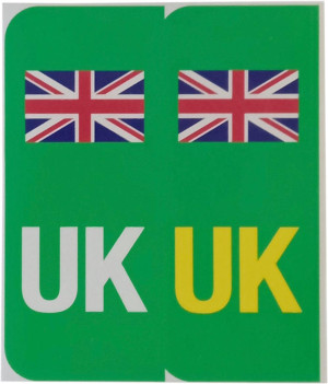 UK Over Labels for GB Reg Plates - Green