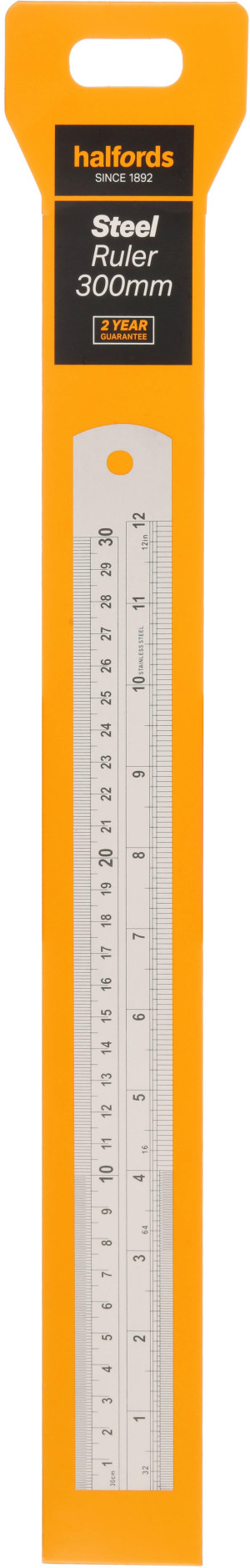 Halfords Steel Ruler - 300mm