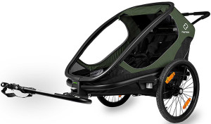 Outback Twin Child Bike Trailer, Green/Black