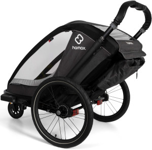 Cocoon Twin Bike Trailer, Grey/Black
