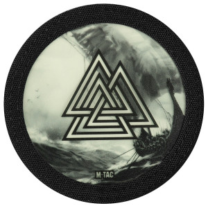 Naszywka M-Tac Valknut Drakkar fluorescencyjna - Black