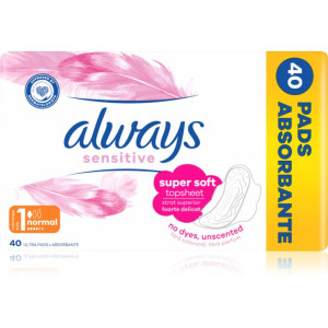 Always Sensitive Normal Plus hygiejnebind Parfumefri 40 stk.