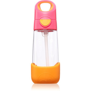b.box Bottle with Straw fles met rietje Strawberry Shake 1 st