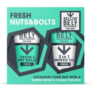 Below the Belt Grooming Fresh Nuts and Bolts Gift Set voor Intieme Hygiëne