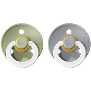 BIBS Colour Natural Rubber Size 1: 0+ months tétine Sage Night / Cloud Night 2 pcs