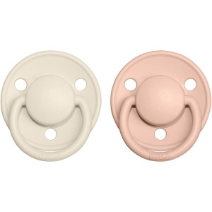 BIBS De Lux Natural Rubber Size 2: 6+ months fopspeen Ivory / Blush 2 st