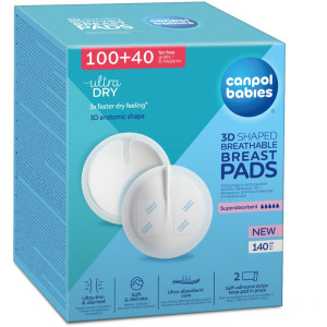 Breast Pads Standard 100+ 40 Ks Discos De Lactancia Desechables 140 Ud