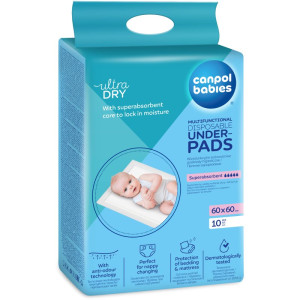 Canpol babies Multifunctional Underpads kertakäyttöiset hoitoalustat 60x60 cm 10 kpl