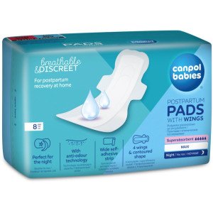 Canpol babies Postpartum Pads With Wings förlossningsbindor för natten 8 st.