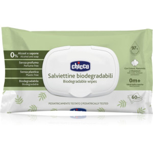 Chicco Biodegradable Baby Wipes Tedere Vochtige Babydoekjes 60 st