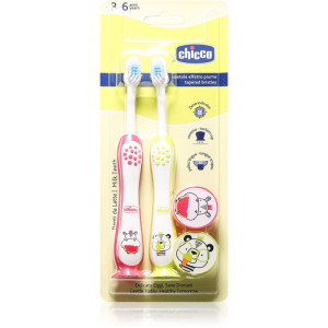Chicco Toothbrush Set 3-6 y+ tandenborstel voor kinderen met zuignap Hippo-Panda