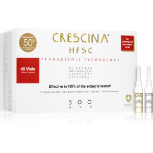 Crescina Transdermic 500 Re-Growth and Anti-Hair Loss hårvækstbehandling mod hårtab til mænd 40x3,5 ml