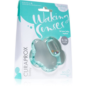 Curaprox Baby Waking Senses anneau de dentition avec brosse de massage et hochet 1 pcs