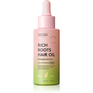delhicious RICH ROOTS AMLA & ROSEMARY HAIR OIL Fugtgivende og lindrende olie Til tør og kløende hovedbund 50 ml