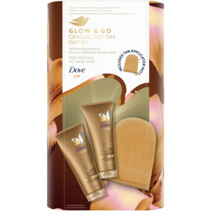 Dove Glow & Go Gradual Self-Tan Gift Set set för en perfekt solbränna
