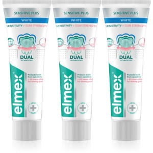 Elmex Sensitivity + Gum Strenght Whitening dentifrice pour dents sensibles 3x75 ml