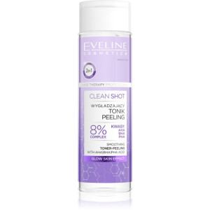 Eveline Cosmetics Clean Shot 8% Complex Of Hydroxy Acids Udglattende toner med exfolierende effekt 200 ml
