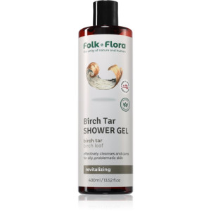 Folk & Flora Birch Tar gel de douche nourrissant 400 ml
