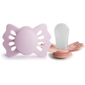 FRIGG Lucky Size 1:0-6 months fopspeen Soft Lilac/Pretty in Peach 2 st