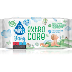 GoWipes Extra Care Vochtige Reinigings Doekjes voor Kinderen voor Gevoelige Huid 0+ 60 st