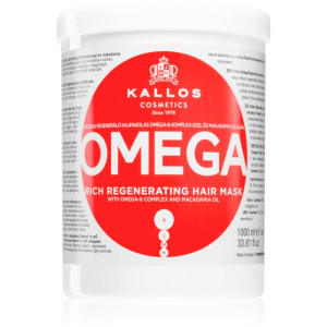 Kallos KJMN Professional Omega ravitseva hiusnaamio sisältää omega-6-yhdisteen ja macadamiaöljyä 1000 ml