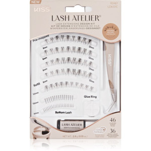 Kiss Lash Atelier Desing Kit plakwimpers in clusters met Lijm en Applicator 01 1 st