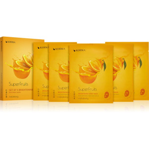 KORIKA SuperFruits Hallabong - Set of 5 Brightening Face Sheet Masks set de măști de față la un preț mai avantajos pentru o piele mai luminoasa