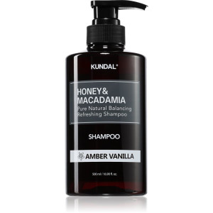 KUNDAL Honey & Macadamia Amber Vanilla shampoing naturel pour cheveux secs et abîmés 500 ml