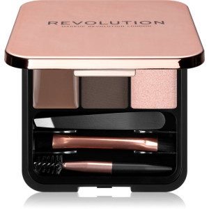 Revolution Brow Sculpt Kit Sæt til perfekte øjenbryn Skygge Dark 2.2 g